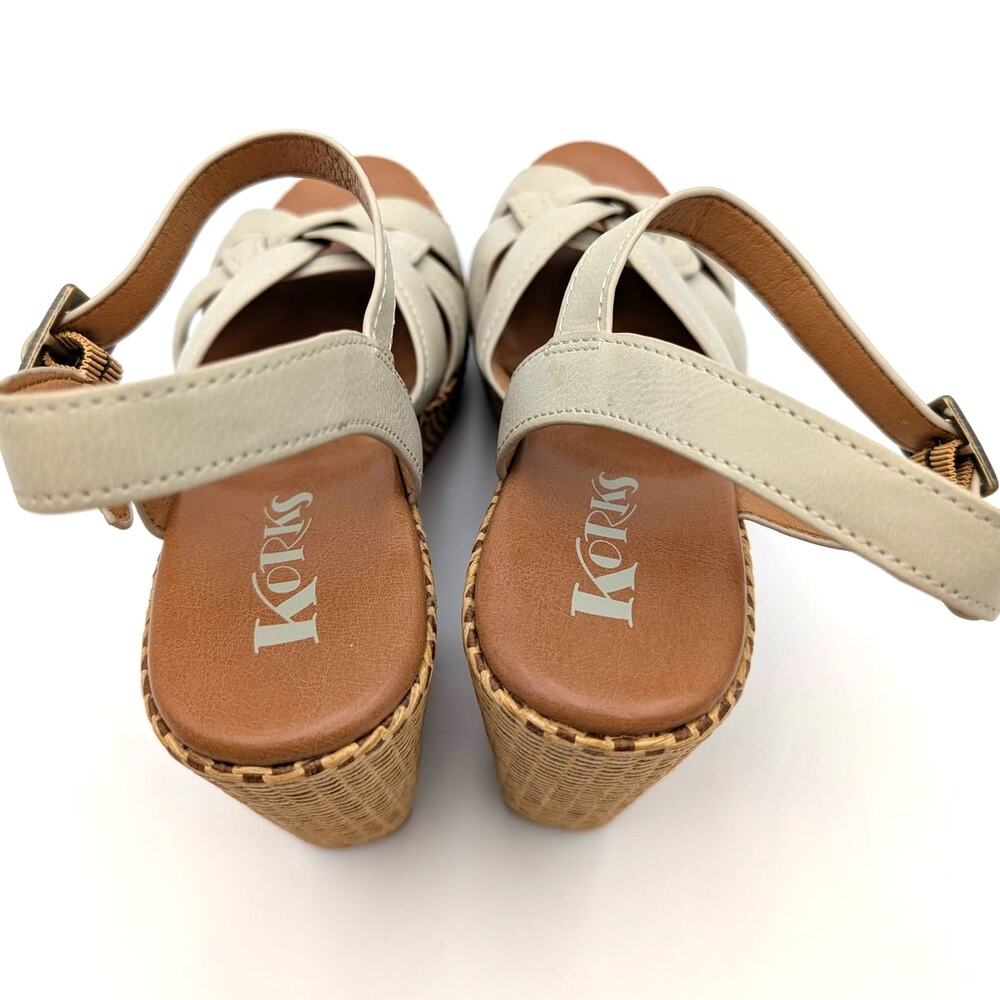 Korks Dee Wedge Platform Block Heel Sandals Women's off White Size US9M EU39.5 - Picture 11 of 11